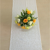 White Sequin Glitter Table Runners