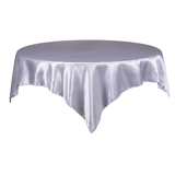 Silver Satin Tablecloth Overlay Top