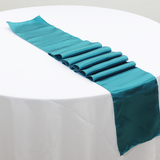 Teal Blue Satin Chair Sashes Table Runners