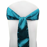 Teal Blue Satin Chair Sashes Table Runners