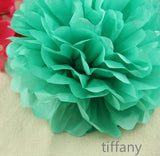 30pcs Tissue Paper Pom Poms - Tiffany White