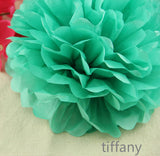 Black Paper Lanterns & Tiffany Paper Pom Poms