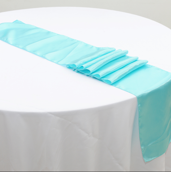 Satin Table Runners - Tiffany Blue