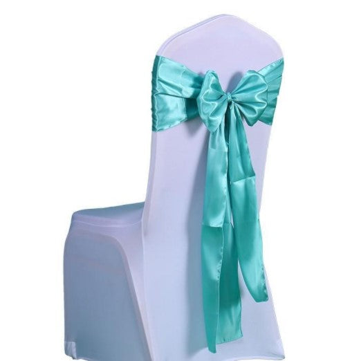 Tiffany Blue Satin Chair Sashes Table Runners