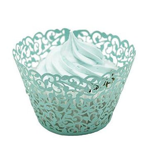 Cupcake Wrapper - Tiffany Blue Vine