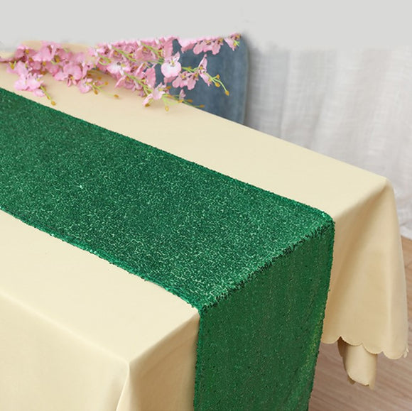 Green Sequin Glitter Table Runners