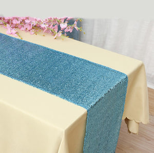 Light Blue Sequin Glitter Table Runners
