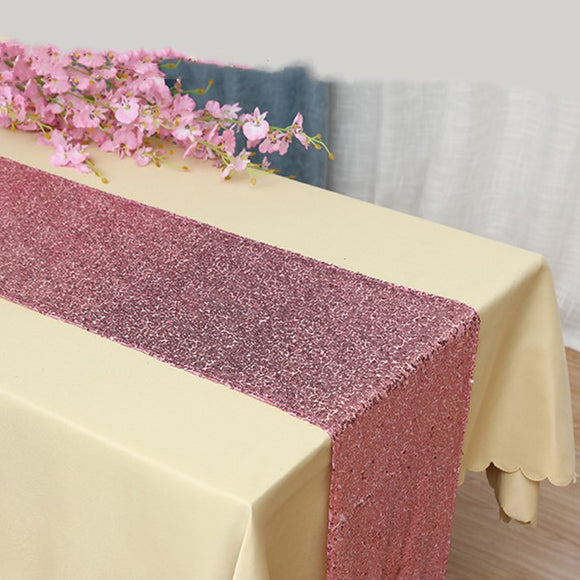 Pink Sequin Glitter Table Runners