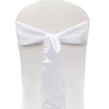 White Satin Chair Sashes Table Runners