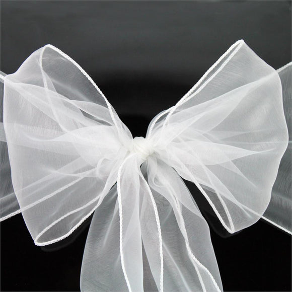 White Organza Chair Sashes Table Runners