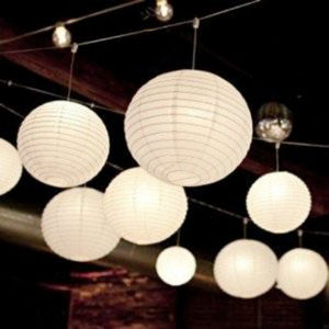 30x 20cm White Paper Lanterns