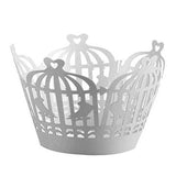 Cupcake Wrapper - White Birdcage