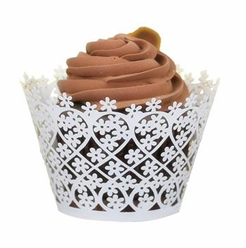 Cupcake Wrapper - White Flower