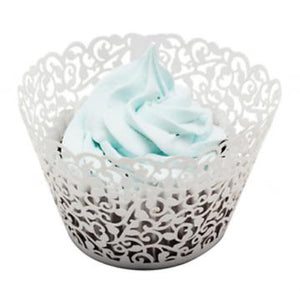 Cupcake Wrapper - White Vine