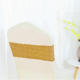 Yellow Gold Sequin Glitter Chair Bands