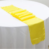Yellow Satin Chair Sashes Table Runners