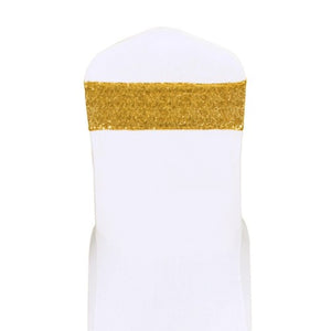 Yellow Gold Sequin Glitter Chair Bands